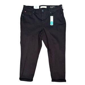 Slink/Stitch Fix Jeans Black Boyfriend Curvy Fit Cropped Relaxed Cuffed Sz 14